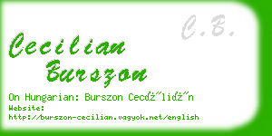 cecilian burszon business card